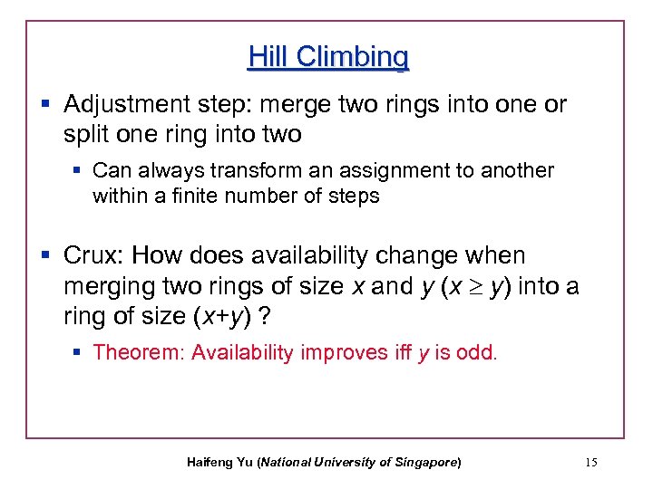 Hill Climbing § Adjustment step: merge two rings into one or split one ring