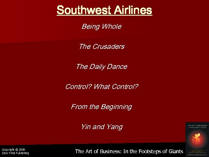 Southwest Airlines Being Whole The Crusaders The Daily Dance Control? What Control? From the