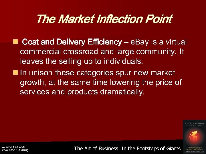 The Market Inflection Point n Cost and Delivery Efficiency – e. Bay is a