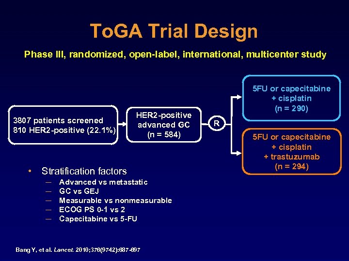 To. GA Trial Design Phase III, randomized, open-label, international, multicenter study 3807 patients screened