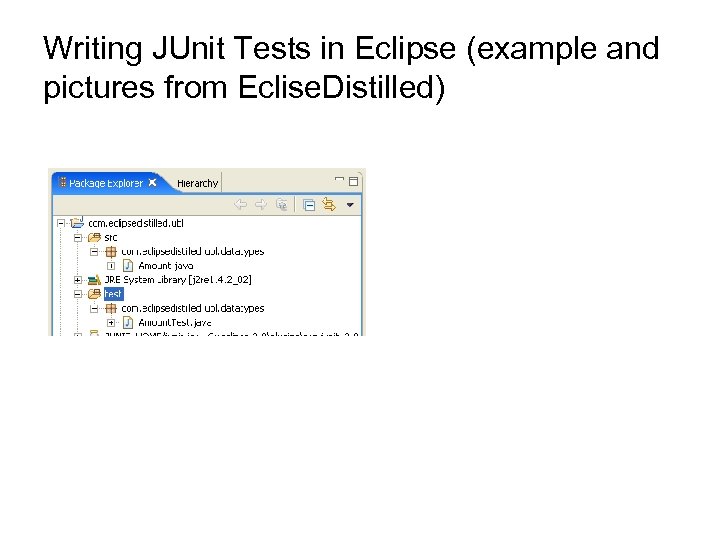 Writing JUnit Tests in Eclipse (example and pictures from Eclise. Distilled) 