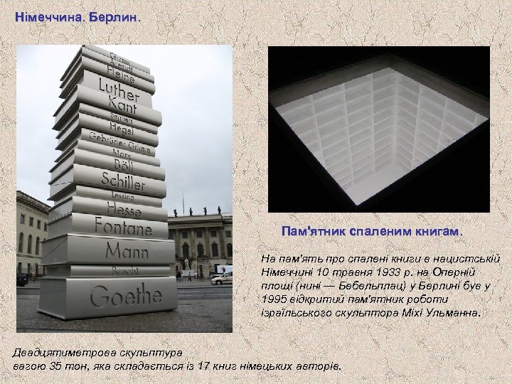 Німеччина. Берлин. Пам'ятник спаленим книгам. На пам'ять про спалені книги в нацистській Німеччині 10