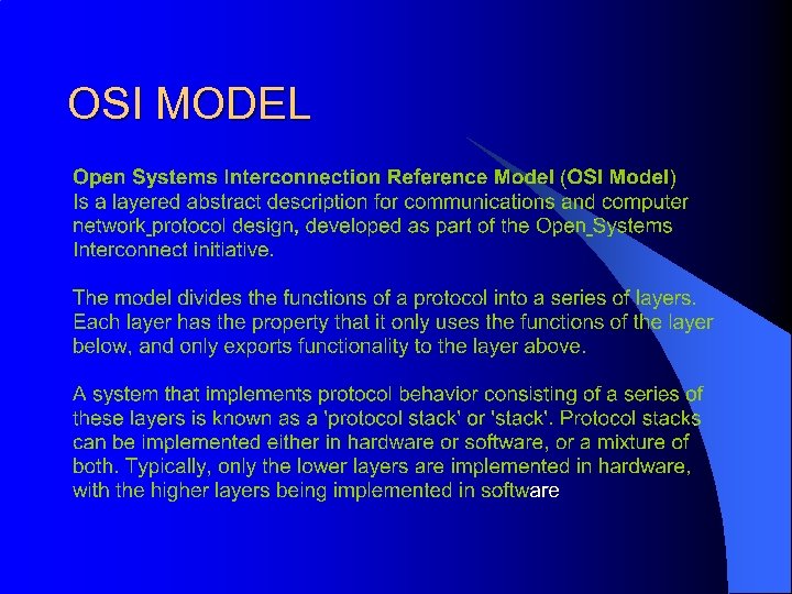 OSI MODEL 