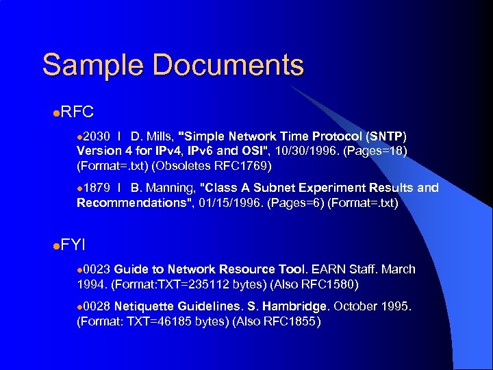 Sample Documents l. RFC l 2030 I D. Mills, 