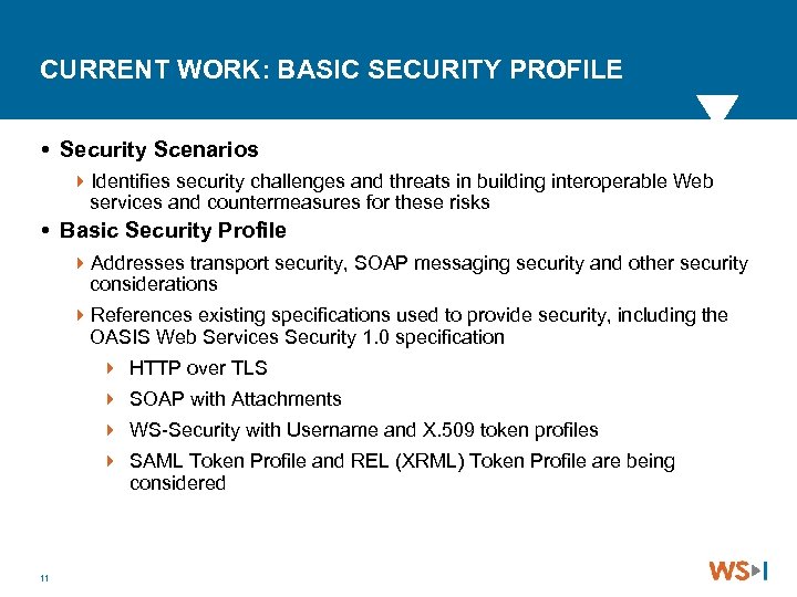 CURRENT WORK: BASIC SECURITY PROFILE Security Scenarios 4 Identifies security challenges and threats in