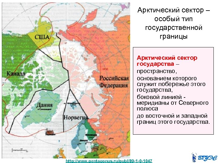 Арктический сектор – особый тип государственной границы Арктический сектор государства – пространство, основанием которого