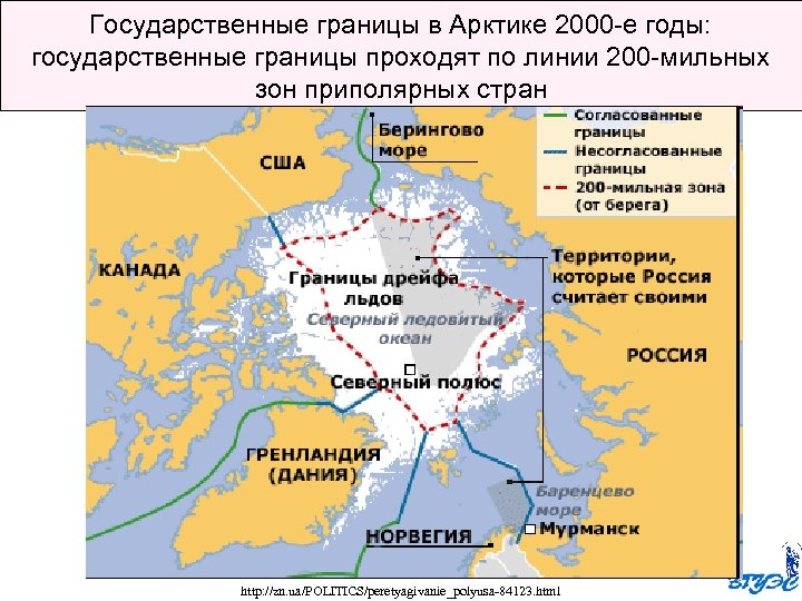 Государственные границы в Арктике 2000 -е годы: государственные границы проходят по линии 200 -мильных