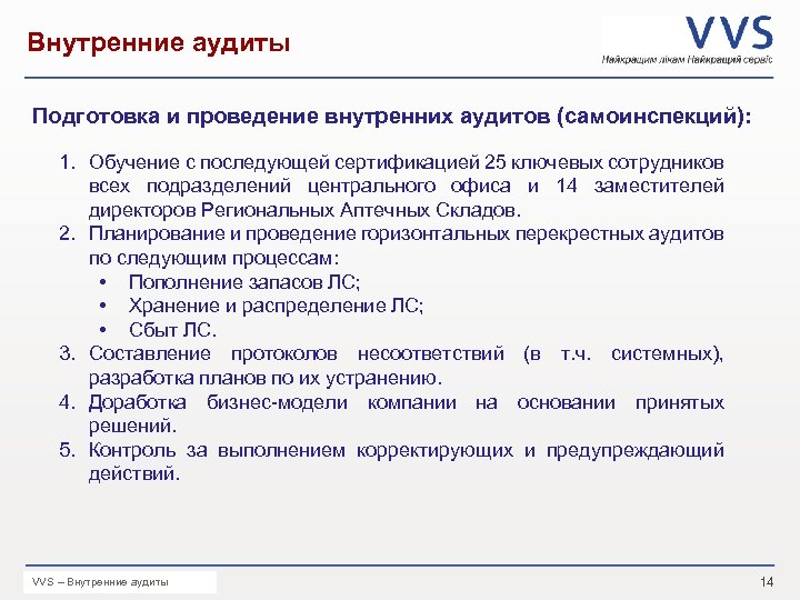 Внутренние аудиты Подготовка и проведение внутренних аудитов (самоинспекций): 1. Обучение с последующей сертификацией 25