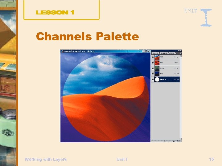 Channels Palette Working with Layers Unit I 15 