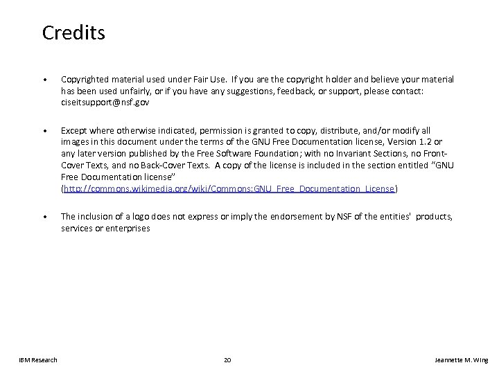 Credits • Copyrighted material used under Fair Use. If you are the copyright holder