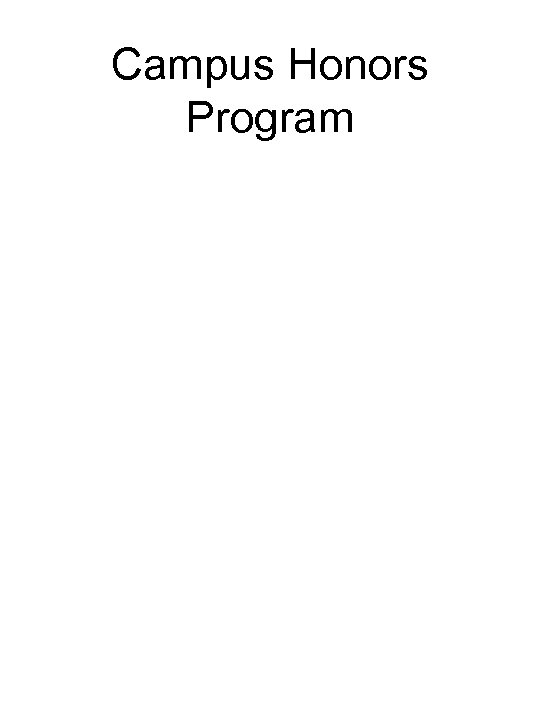 Campus Honors Program 