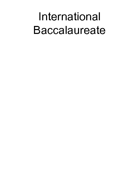 International Baccalaureate 