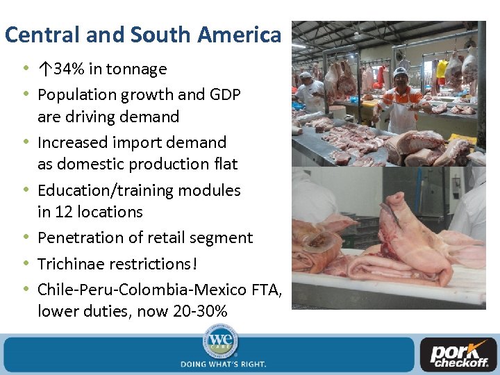 Central and South America • ↑ 34% in tonnage • Population growth and GDP