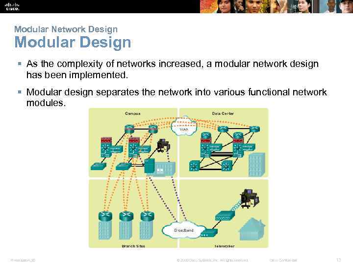 Modular Network Design Modular Design § As the complexity of networks increased, a modular