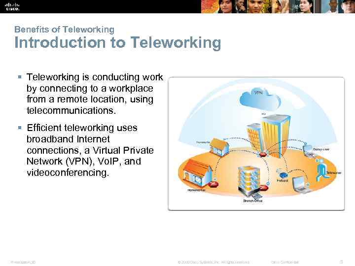 Benefits of Teleworking Introduction to Teleworking § Teleworking is conducting work by connecting to