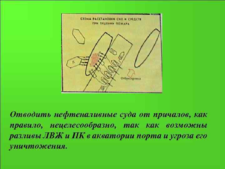 Отводить нефтеналивные суда от причалов, как правило, нецелесообразно, так как возможны разливы ЛВЖ и