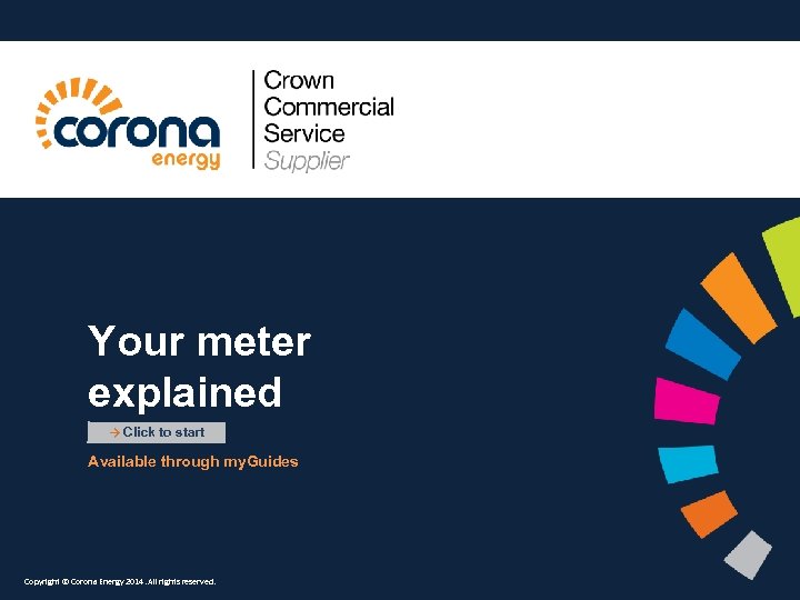 Your meter explained → Click to start Available through my. Guides Copyright © Corona