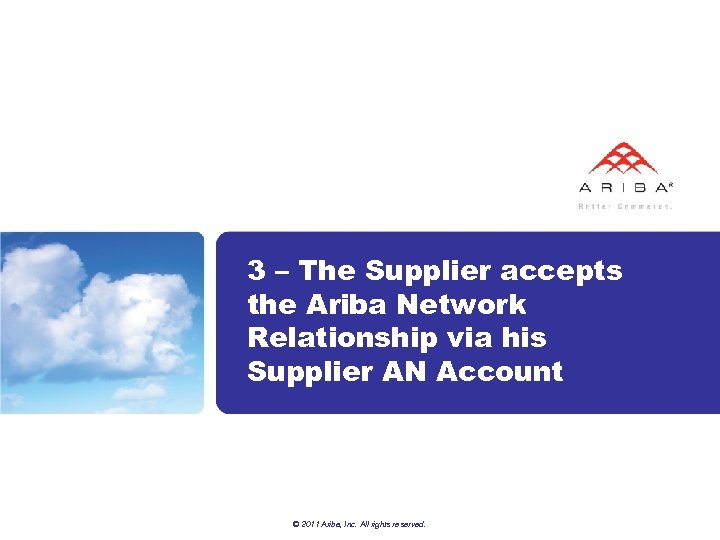 3 – The Supplier accepts the Ariba Network Relationship via his Supplier AN Account