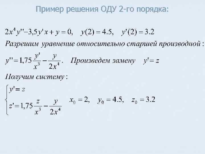 Численное решение уравнений. Общее решение оду 1 порядка. Вычисленное решение оду.