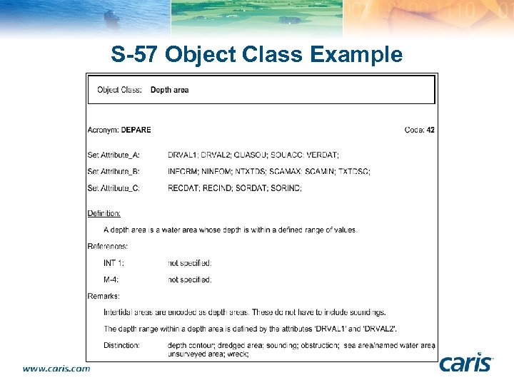 S-57 Object Class Example 