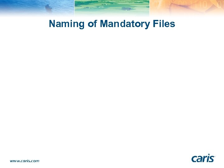 Naming of Mandatory Files 