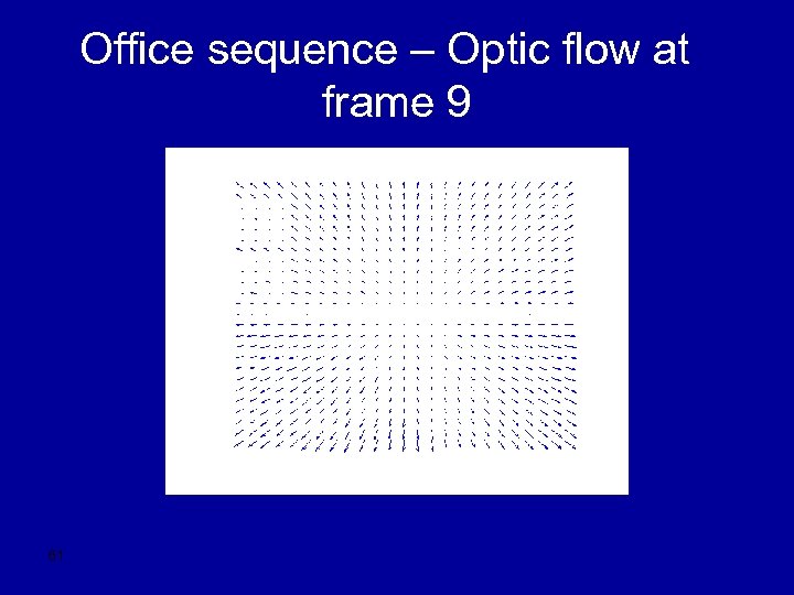 Office sequence – Optic flow at frame 9 61 