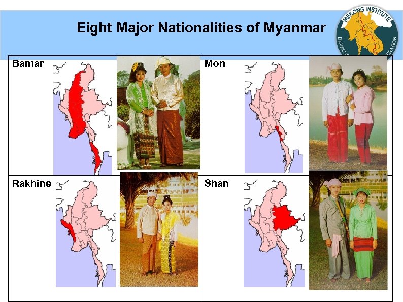 Eight Major Nationalities of Myanmar Bamar Mon Rakhine Shan 