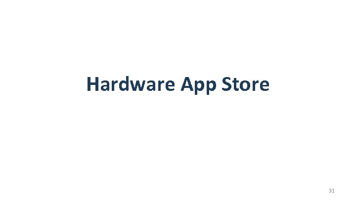 Hardware App Store 31 