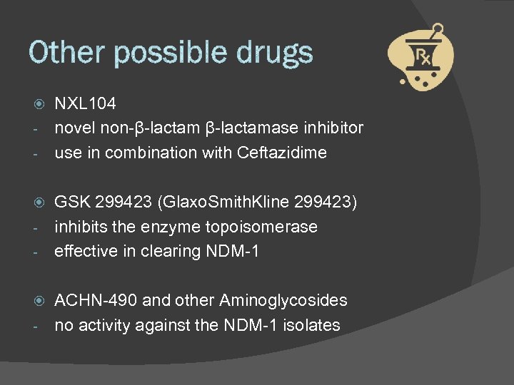 NXL 104 - novel non-β-lactamase inhibitor - use in combination with Ceftazidime GSK 299423
