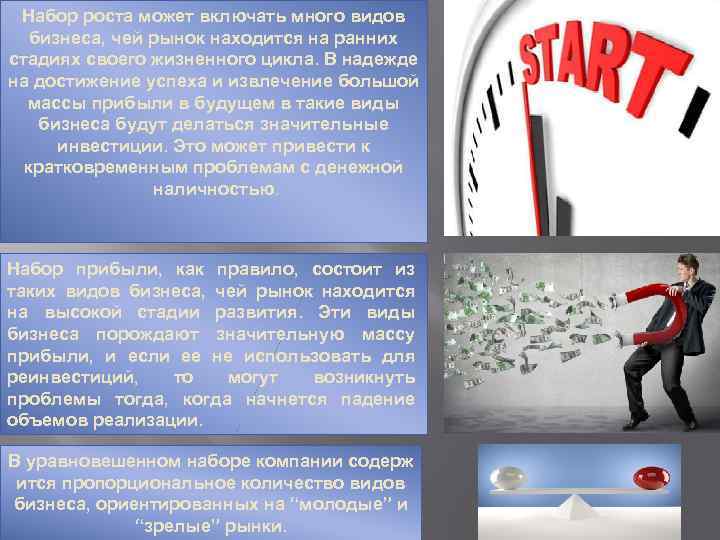 Набоp pоста может включать много видов бизнеса, чей pынок находится на pанних стадиях своего