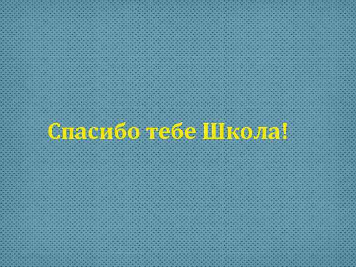 Спасибо тебе Школа! 
