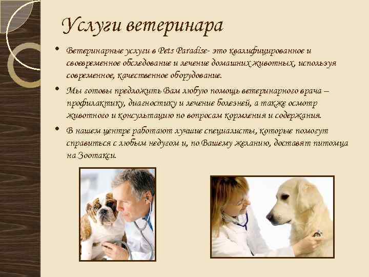 Услуги ветеринара • • • Ветеринарные услуги в Pets Paradise- это квалифицированное и своевременное