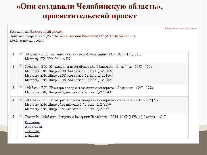  «Они создавали Челябинскую область» , просветительский проект 