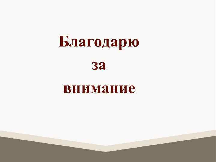 Благодарю за внимание 