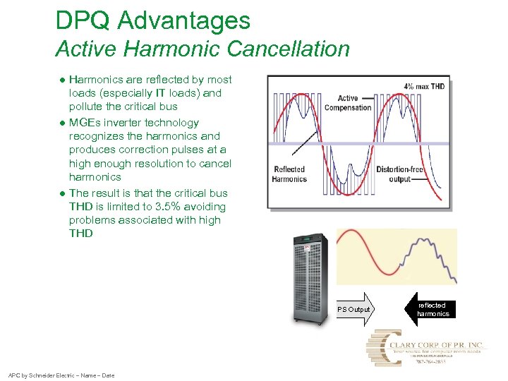 DPQ Advantages Active Harmonic Cancellation ● Harmonics are reflected by most loads (especially IT