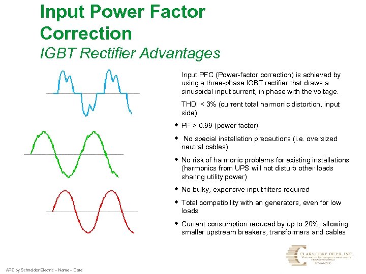 Input Power Factor Correction IGBT Rectifier Advantages Input PFC (Power-factor correction) is achieved by