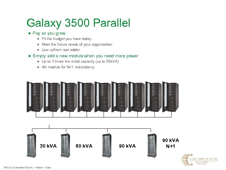 Galaxy 3500 Parallel ● Pay as you grow: ● Fit the budget you have