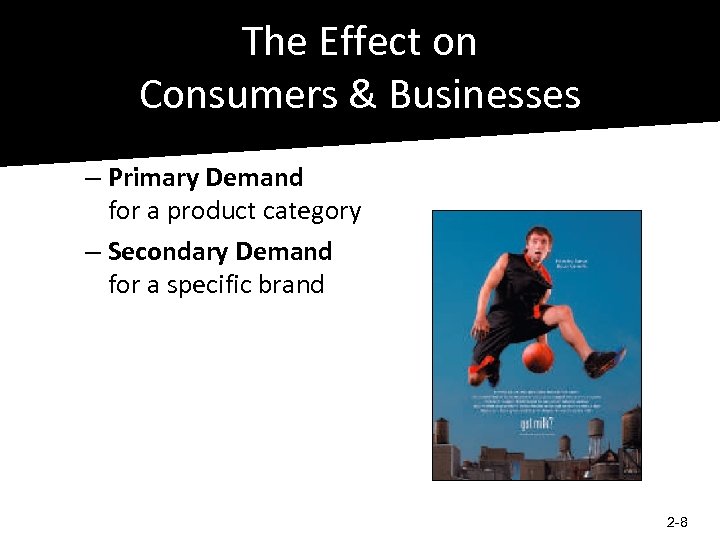 The Effect on Consumers & Businesses – Primary Demand for a product category –