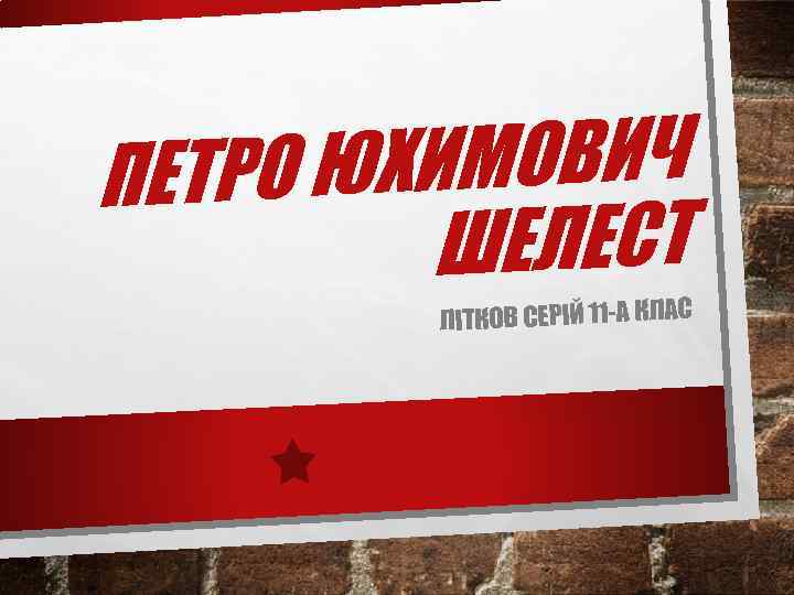 ХИМОВИЧ ПЕТРО Ю ШЕЛЕСТ ЛIТКОВ СЕРIЙ 11 -А КЛАС 