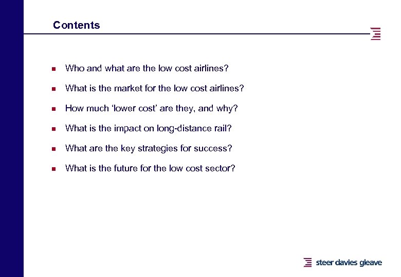 Contents n Who and what are the low cost airlines? n What is the