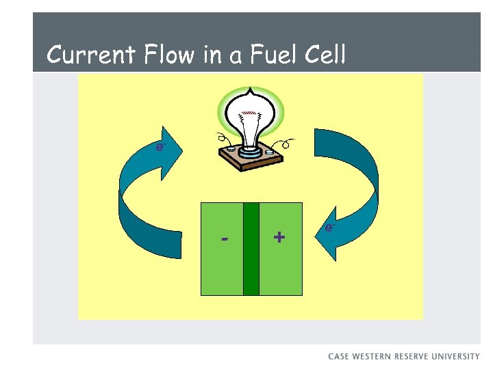 Current Flow in a Fuel Cell e- - + e- 