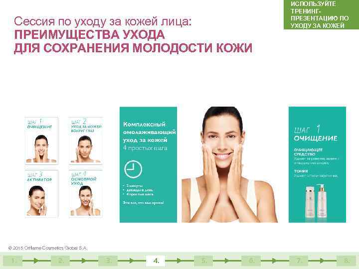 Сессия по уходу за кожей лица: ПРЕИМУЩЕСТВА УХОДА ДЛЯ СОХРАНЕНИЯ МОЛОДОСТИ КОЖИ ИСПОЛЬЗУЙТЕ ТРЕНИНГПРЕЗЕНТАЦИЮ