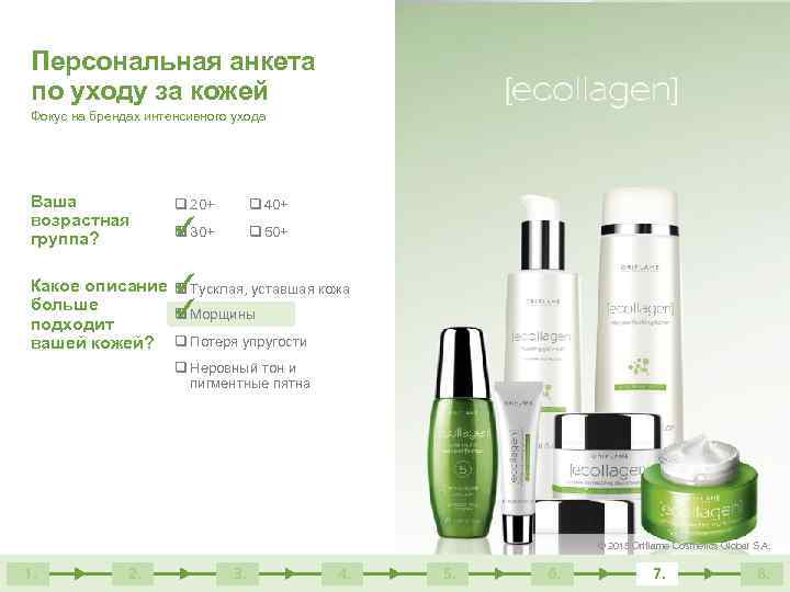 Персональная анкета по уходу за кожей Фокус на брендах интенсивного ухода Ваша возрастная группа?