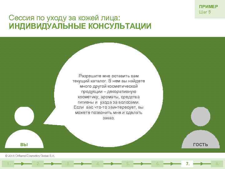 ПРИМЕР Шаг 5 Сессия по уходу за кожей лица: ИНДИВИДУАЛЬНЫЕ КОНСУЛЬТАЦИИ Разрешите мне оставить