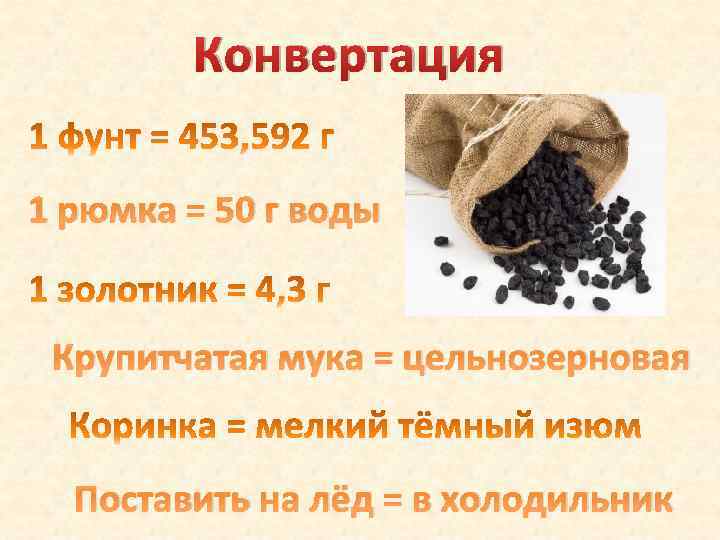 Конвертация 1 рюмка = 50 г воды Крупитчатая мука = цельнозерновая Поставить на лёд