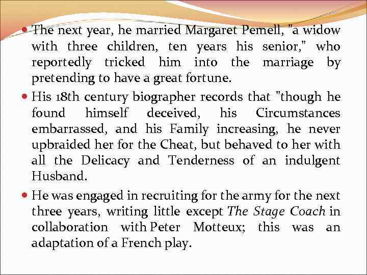  The next year, he married Margaret Pemell, 