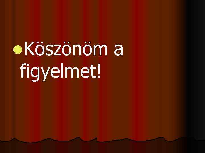 l. Köszönöm figyelmet! a 