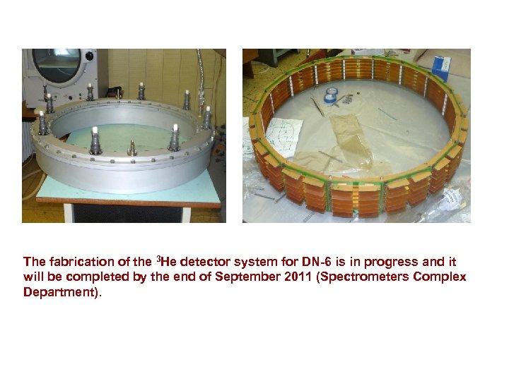 The fabrication of the 3 He detector system for DN-6 is in progress and