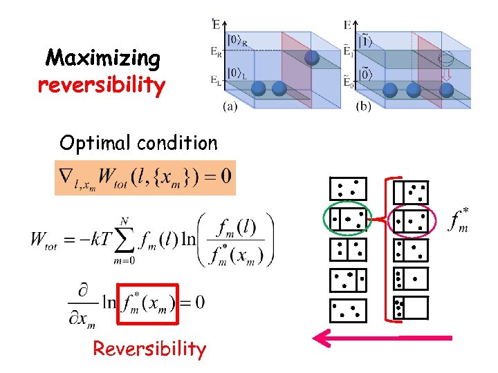 Maximizing reversibility Optimal condition Reversibility 