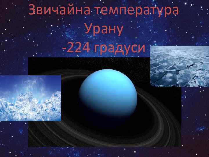 Звичайна температура Урану -224 градуси 